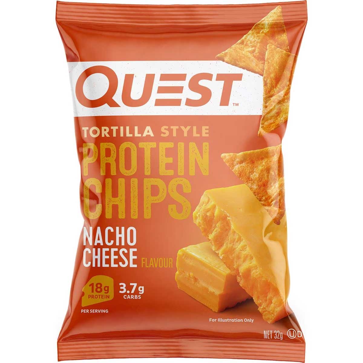 Quest Tortilla Style Protein Chips Nacho Cheese Flavour 32g The