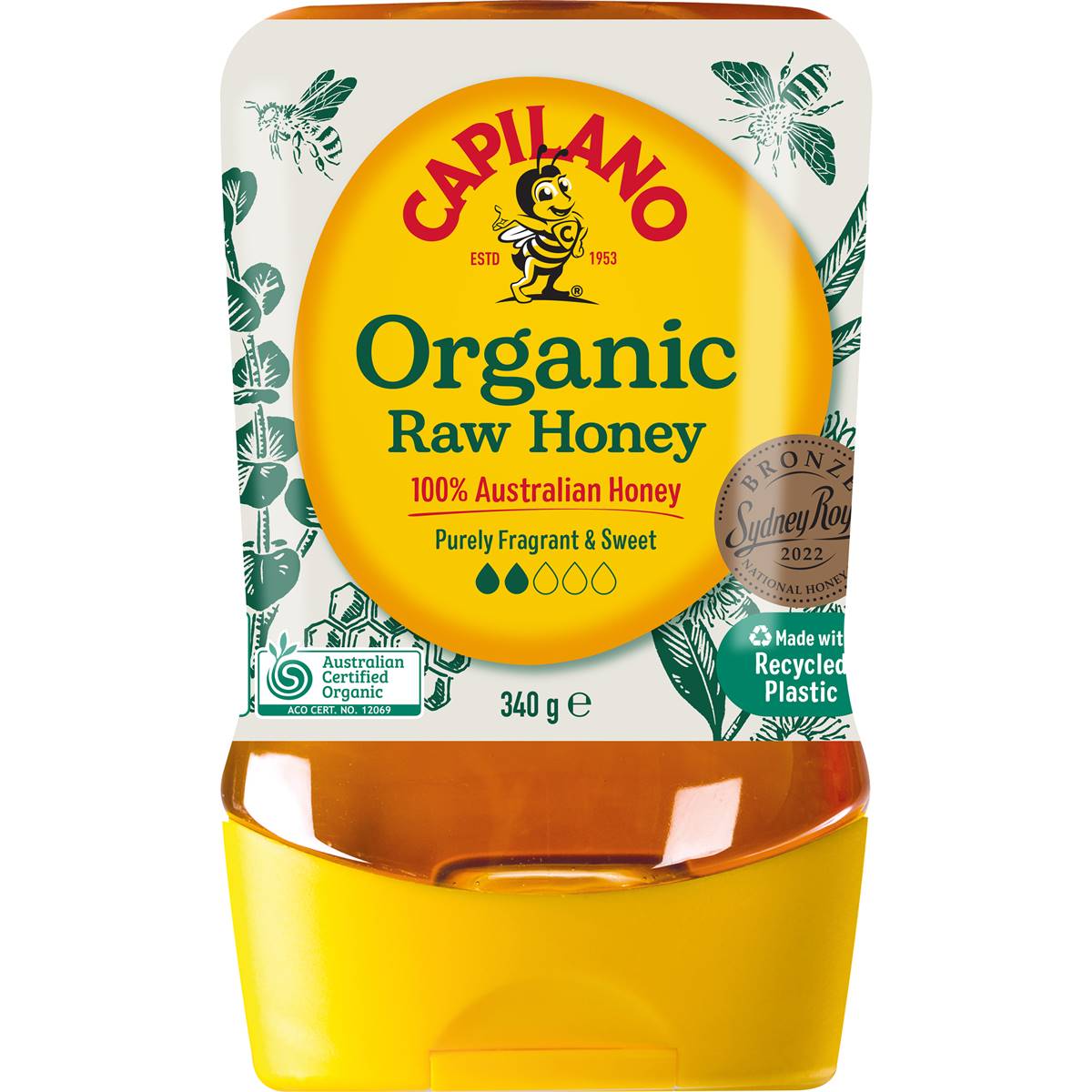 Capilano 100 Pure Australian Honey Organic Raw Squeeze 340g The Australian Products