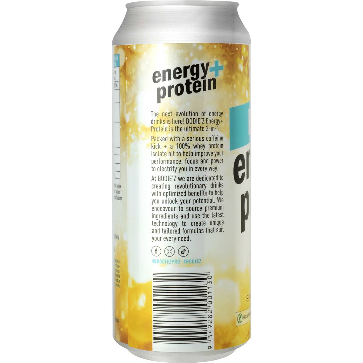 Bodiez Energy+ Protein Sparkling Energy Drink Lemon Lime 500ml - The ...