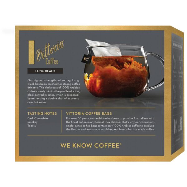 Vittoria Coffee Long Black Coffee Bags hot 20 Pack (Pack of 3)