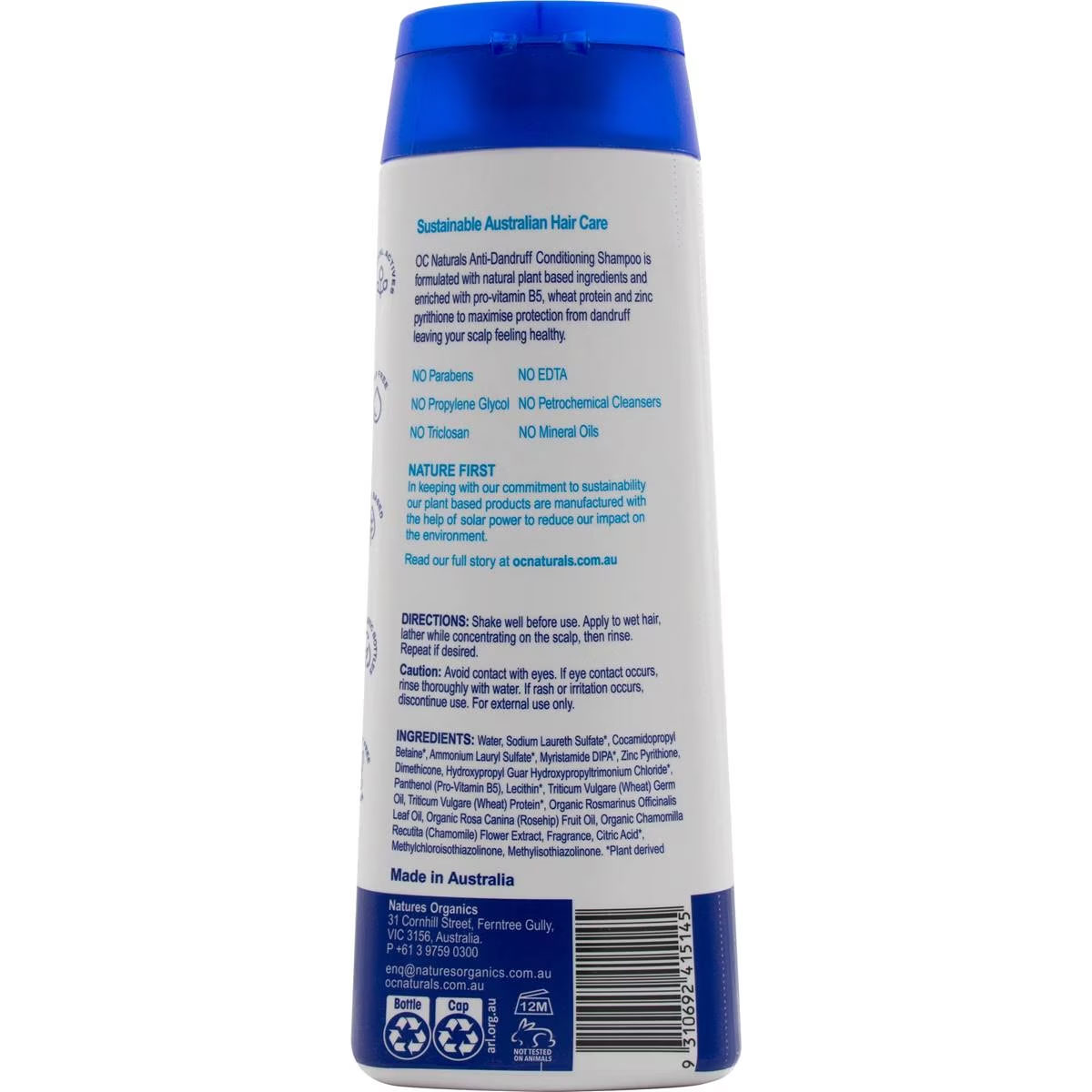 Oc Naturals Anti Dandruff 2-in-1 400ml - The Australian Products