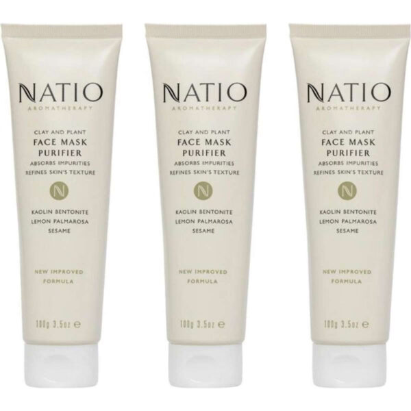 Natio Aromatherapy Clay And Plant Face Mask Purifier 100g x 3