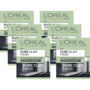 L'Oreal Paris Pure Clay Detoxifying & Brightening Charcoal Mask 50mL x 6