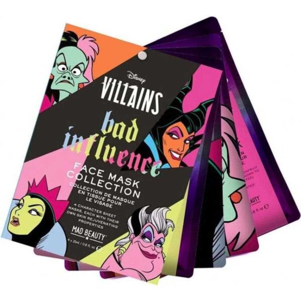 Disney Mad Beauty Pop Villains 4 Piece Sheet Face Mask Set