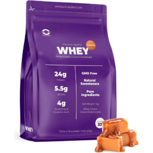 Pure Product Australia Whey Protein Isolate/ Concentrate 2kg Caramel No Shaker Glass