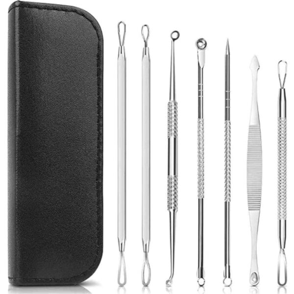 Ellie & Ruby Blackhead Remover 7 Piece Tool Kit For Pimple Extraction Blemish Suction Removal